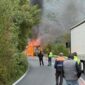 Камион гори в Кресненското дефиле, движението по Е-79 е спряно